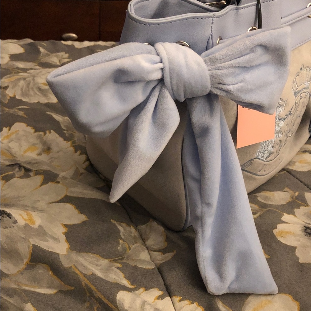 Juicy Couture Classic Scottie Dogs Daydreamer Dove Grey and Blue Tote Bag - Picture 8 of 12